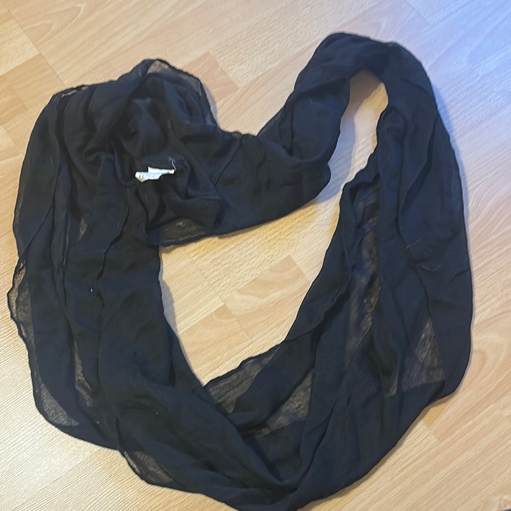 Elegant Black Chiffon Scarf